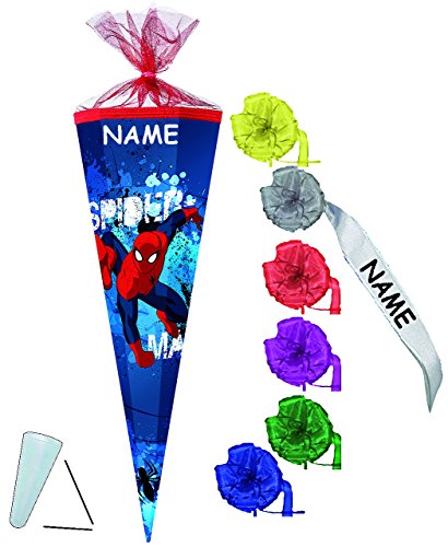 Schultüte Mit Traktor-Motiv – Personalisierbar Mit Namen, In 50/70/85 Cm, Inkl. Schleife & Tüll