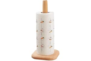 DEAUTIE Soporte de Rollo de Madera, Soporte de Toalla de Papel de Madera, Soporte para Dispensador de Rollo, Portarrollos de Madera, Portarrollos de Papel de Madera de Pie, para Cocina, Sala, Baño