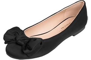 Feversole Women's Fashion Bow Round Toe Ballet Flat,Ballerine à Bout Rond à Mode nœud Papillon Femme