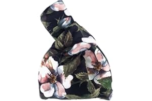 FANCYPUMPKIN Vintage Japanese Yukata Kimono Crane Handbag Wristlet Bag Small Coin Bag Tote Handle Bag Knot Pouch for Women