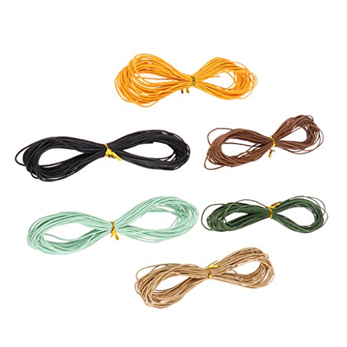 Gazechimp 6pcs Gewachste Baumwollschnur Wachsband Baumwollkordel 10M 5mm für Schmuckherstellung – Mehrfarben1, one size - 2