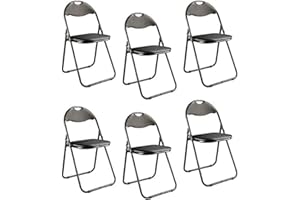 Haku Möbel ensemble De 6 Chaises Pliantes, Dossier Rembourré, Noir, L 44 X P 47 X H 80 cm