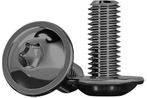 Drenky Vis à Tête Plate Avec Collerette 20 Pièces, M5x20mm Vis Torx Noir Inox A2 V2A à Tête Bombée Norme ISO 7380-2 à Collerette