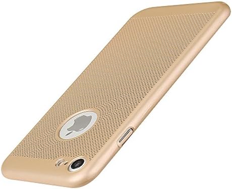 Ausche iPhone 8 Case iPhone 7 Case Protective Cover Heat Dissipation Hollow Design Ultra-Thin Ultra-Light Anti-Fingerprint(4.7inch Gold)