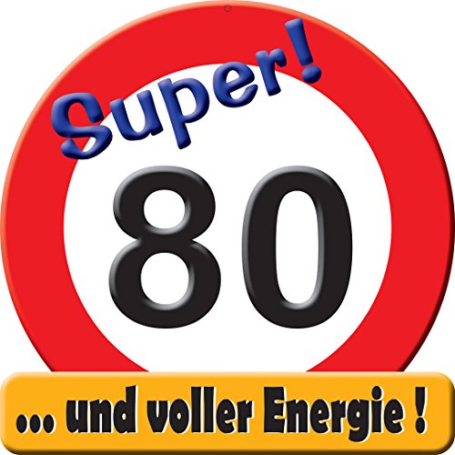 1 Riesenschild SUPER ! 80 mit Text, im Polybeutel Pappe, 50 cm