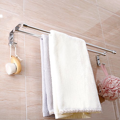 cathaybest Badezimmer Wand montiert Badezimmer Handtuch Handtuchstange Aufbewahrung Rack Aluminium - 3