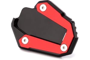 Modeer Ständer Fuß Seitenständer Vergrößern Plattenpolster für Ducati Multistrada 1200 Enduro 1200S 1260 Enduro 1260S Diavel 1260 Supersport S Monster 1200/R/S 821 Zubehör (Rot/Schwarz)