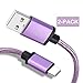 Price comparison product image For Samsung Galaxy S9 USB C Cable, Fundro USB Type C Fast Charging Cable Nylon Braided Cord for Samsung Galaxy S9 Plus / Note 9 / S8 / S8 Plus / Note 8, Pixel 2, Huawei P10, Nintendo Switch, Moto Z and More (6.6FT 2Pack, Lilac Purple)