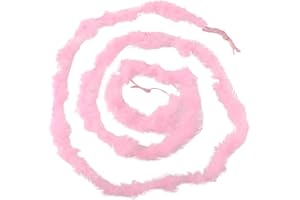 GORGECRAFT 2 m Soffici Boa di Piume di Marabù Tacchino Piume di Tacchino Costume Da Donna Accessorio per Abiti Artigianato Danza Festa di Nozze Decorazione Dell'Albero di Natale Rosa Perla