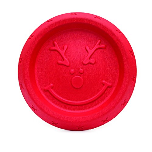 ROSEWOOD-CHRISTMAS-DOG-TOY-DUO-PACK-REINDEER-FRISBEE-EASY-THROW-BALL