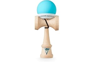 KROM - Kendama Pro Pop Bleu Ciel - Bilboquet Japonais - Jouet en Bois pour Adulte et Enfant - Pack : Ficelle de Rechange + Stickers offerts