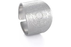 LIKGREAT Sigillo dei 7 Arcangeli Anello Metatron Cubo Anelli Sigillo di Lilith Simbolo Talismano Amuleto Anelli Religiosi Gioielli in Acciaio Inox Regali per Uomini Donne