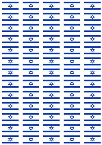 Israel Flag self Adhesive matt Paper Labels/Stickers
