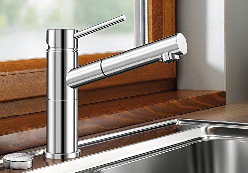 BLANCO ALTA-S-F Compact Küchenarmatur Vorfenstermontage / Kompakter Einhebelmischer in Chrom mit ausziehbarer Schlauchbrause / Hochdruck - 2