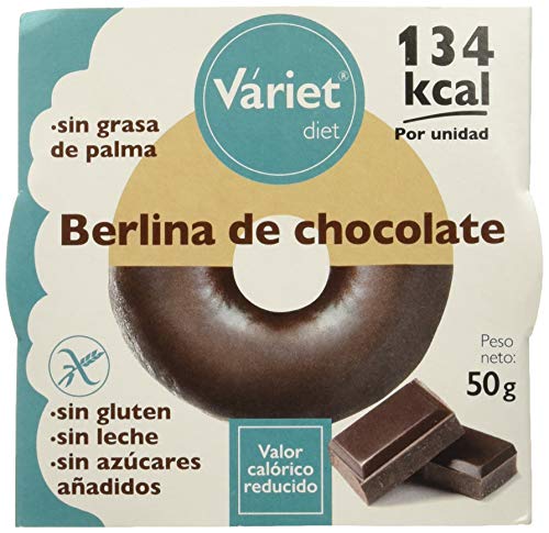 Váriet Diet - Berlina de chocolate tipo Donut, Sin gluten/sin leche, 50 g