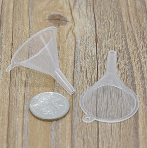 Leisial 10 Stück Mini Kunststoff Trichter Transparent Milchig,3.6cmx3.9cm - 2