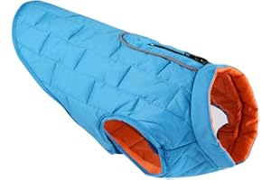 DAIHAN Hundejacke Winterweste Jacken Hundemantel Hundepullover Haustier Skifahren Kostüm Ärmellose Gepolsterte Weste wasserdichte Kleidung Warme Hund Jacke Mantel,Blau,S