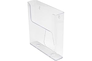 Deflecto Lot de 6 - 76401 Porte-Brochures Muraux A4 Format Portrait à Dos Plat pour Comptoir ou Mural - Distributeur de Dépliants Vertical A4