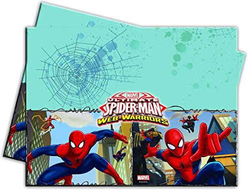 101-teiliges Party-Set * ULTIMATE SPIDERMAN WEB WARRIORS * für Kindergeburtstag mit 6-8 Kinder: Teller, Becher, Servietten, Einladungen, Partytüten, Tischdecke, Luftballons, Luftschlangen u.v.m. // Geburtstag Party Kinderparty Mottoparty Kinder Marvel Spider-Man - 5