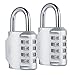 Produktbild 2 Stücke 4-Stelliges Zahlenschloss, E2BUY® Kombinationsschloss, Vorhängeschloss, Wetterfestes Metall & Plated Steel Combination Lock für Schule, Angestellter, Gym & Sports Locker, Case, Toolbox, Zaun, Hasp Cabinet & Storage - Silber