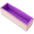 Albeey Handgemachte Seifen Form Rechteckig Soap DIY Formen mit Holzkasten (1.2KG, lila)