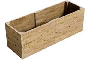 GRO GARDEN PRODUCTS Conka Garden - Wooden Raised Bed Kit - Large Garden Planters for Vegetables, Herbs, Flowers – Start Growing Plants Earlier & Better - Durable & Resistant FSC Treated Timber 60cm L x 180cm W x 60cm H