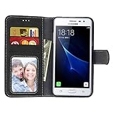 BONROY® Tasche Hülle für Handyhülle für Samsung Galaxy J3 PRO (5,0 Zoll) Retro matte Leder PU Leder Flip Schutzhülle Case Cover Etui Lederhülle mit Silikon Back Cover PU Leder Handytasche im Bookstyle Stand Funktion Kartenfächer Schale Stoßfest Handyhülle für Samsung Galaxy J3 PRO (5,0 Zoll) - 