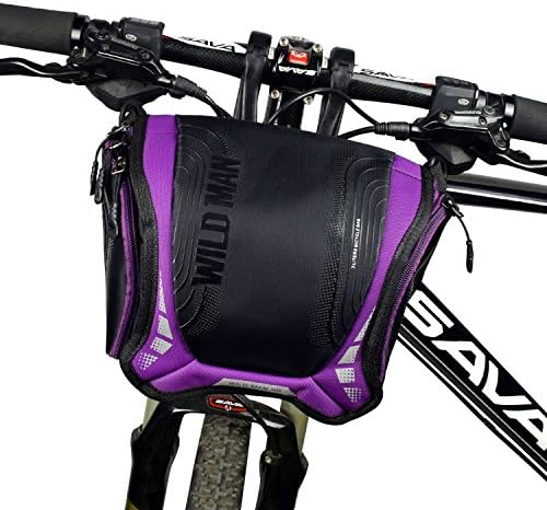 Bicycle Basket Handlebar Bag,Built-in Rain Cover with Sliver Grey Reflective Stripe Outdoor Activity Bicycle Pack Accessories