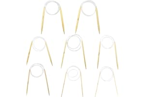 YXHZVON Bamboo Circular Knitting Needles, 8 Pairs Double Pointed Knitting Needles, 80cm, for Beginners and Professionals, (2/2.5/3/4/5/6/7/8mm)