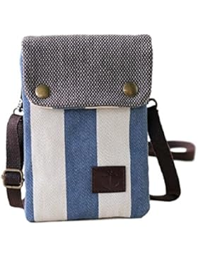 Kleine, sportive Leinen/Canvas-Umhängetasche | Schultertasche | Kosmetiktasche | Handytasche für Damen u. Herren...