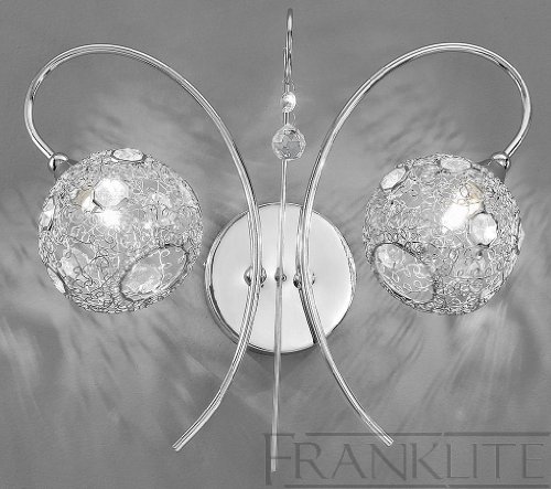 FrankliteOrion Chrome Wall Light 2 Bulbs