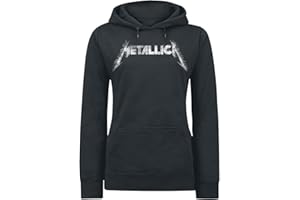 Générique Metallica Spiked Femme Sweat-Shirt à Capuche Noir Regular/Coupe Standard