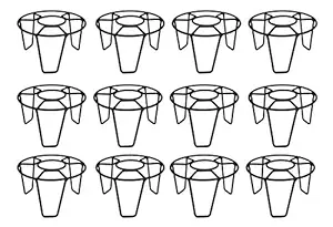 ORCHID ENGINEERS Pack of 12 Iron Indoor/Outdoor Flower Pot/Plant Stand for Home Garden Balcony Living Room Decor (Black Rust Proof)