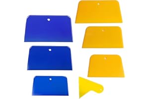 Befrenetic 7 Pcs Car Body Filler, 3, 4, 5, 6 Inch Reusable Body Filler Spreaders, Auto Spreaders for Applying Fillers, Putties,Caulking Agents Car Body Maintenance and Paint(Blue,Orange)