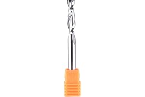 SpeTool Router Bits 1/4 Inch Shank Spiral Router Bit Up Cut CNC Router Bits 1 Inch Cutting Length HRC55 2-1/2 Inch Total Length Solid Carbide End Mill for Wood Carving Wood Cutter