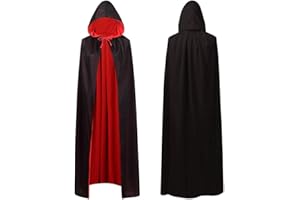 Lazz1on Halloween Umhang mit Kapuze Herren Damen Lange Kapuzenumhang Karneval Cape Erwachsener Kostüm