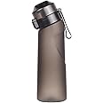 Water Bottle with Flavor Pods,Fruit Fragrance Water Bottle,Scent Water Cup,Sports Water Cup Suitable for Outdoor Sports (Strawberry, Sprite, Whiskey, Passion Fruit, Coffee, Matte Black)