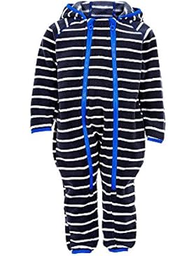 Minymo weicher warmer Baby Fleece Overall mit blauen Doppel Reißverschluss