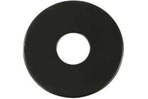 PSOWQ Arandelas Planas, Espaciadores de Arandelas Metálicas de Acero al Carbono M8, Espaciadores de Arandelas Sellado Redondas Arandelas Negras 8 mm x 16 mm para Reparación y Construcción 50 Piezas