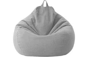 N/A A happytrade Bean Bag Chair Sofa Cover, Lazy Lounger Bean Bag Storage Chair Cover Without Filling (Grey, 70 * 80cm)