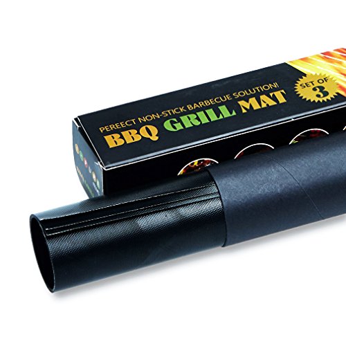 Grillmatte (3er Set), Fozela grillmatte weber/ wiederverwendbar bbq matte/ bbq grillmatte backofen zertifizierte LFBG und FDA Zulassung zum Grillen und Backen - 6