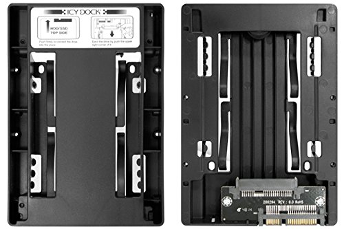 Icy Dock EZConvert Light MB882SP-1S-3B – 2,5 Zoll (6,4cm) zu 3,5 Zoll (8,9cm) SATA SSD/HDD Konverter - 4