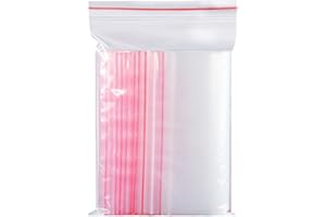 AROHANA 500 Sachets transparents en plastique refermables, sac de serrure à fermeture à glissière réutilisable fort, épaississement et durable, serrure pour fermer à clef 5x7cm