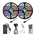Price comparison product image Targherle LED Strip Lights Kit, 32.8ft/10M SMD5050 300leds DC12V Light Strip with 44 Key Remote RGB Controller, Extra Adhesive 3M Sponge Tape, Power Supply for Indoor