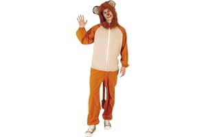 Rubies Disfraz León para adulto, hombre, mujer, Jumpsuit con gorro, Talla única, Unisex, Oficial Rubies para Carnaval, Fiestas, Cumpleaños y Halloween