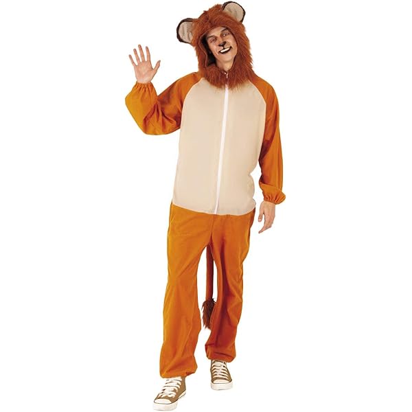 Morph Mens Lion Jumpsuit Costume Adult Animal King Halloween Sz L