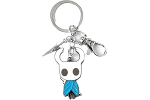JUSONGKWCP The Knight Collier Porte-clés 2 Pièces, Jeux Hollow Knights Pure Nail Keychain Pendentif Set, Bijoux En Métal Pour Les Fans
