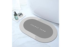 HUTVD Alfombras de Baño Absorbentes, Microfibra, Suave, Lavable, Antideslizante, Alfombra de Baño, Alfombra de Baño de Secado Rápido, Alfombrilla para Ducha y Entrada, 40 x 60 cm - Gris