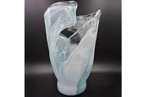 Tammaro Home Vaso in Vetro di Murano Azzurro Modello Onde by