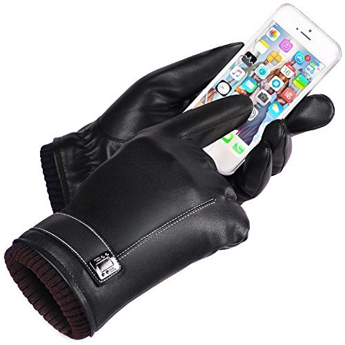 BingHang Anti Slip Hombres & Mujeres térmicas Deportes de Invierno de Piel Touch Protector de Dedo Completo Guantes, Negro, Impermeable Ciclismo al Aire Libre, Women